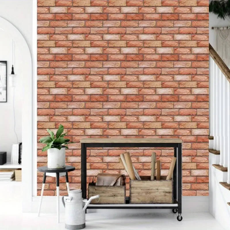 20 PCS 3D Red Brick Wall Tile Stickers