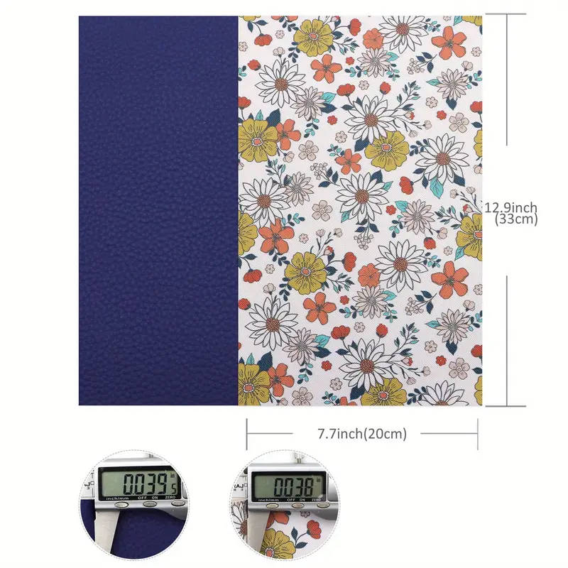 5-Piece Set Of Vibrant Floral And Striped Faux Leather