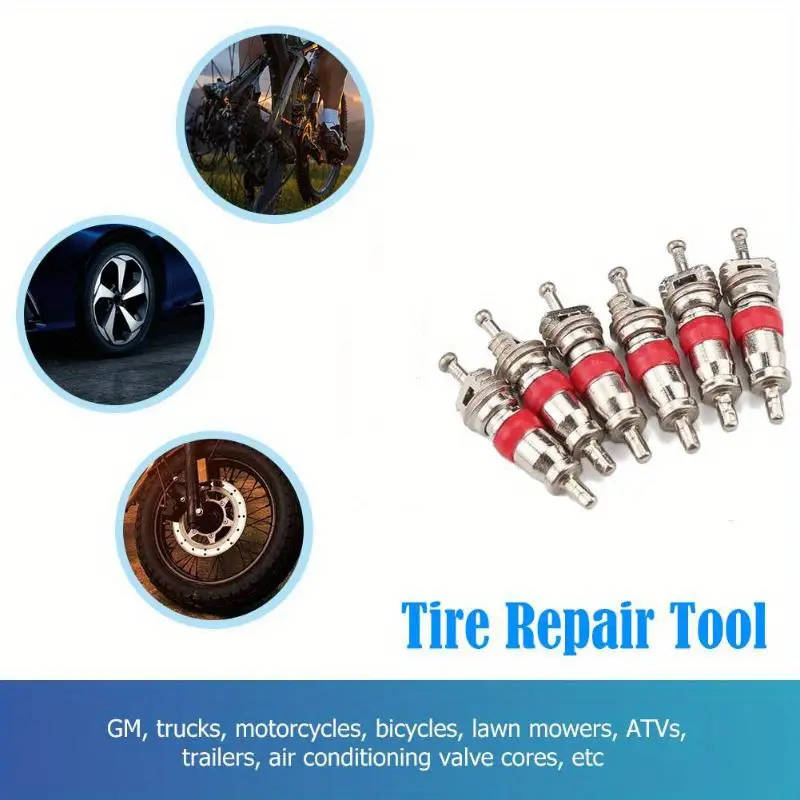 5pcs set Universal Tire Valve Repair Tool Set with 4 Copper Valve Cores Durable and Easy-to-Use Tire