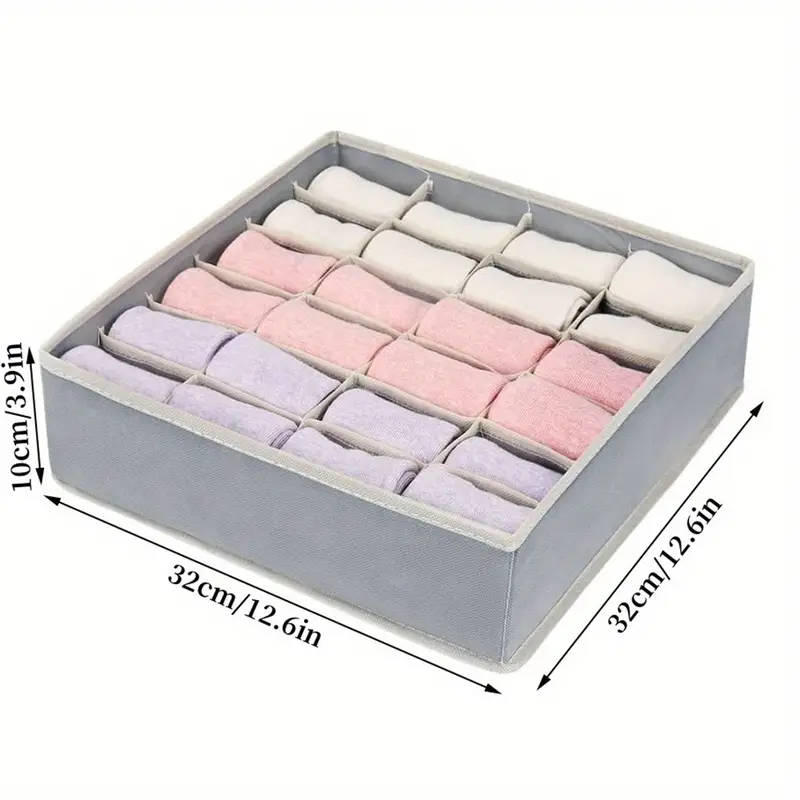 1pc Sock Underwear Organizer Dividers 24 Grids Drawer Organizers Fabric Foldable Cabinet Closet Orga