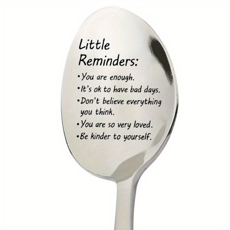 1pc Inspirational Stainless Steel Spoon  You Are Enough  Engraved Self-Love Motivational Qu