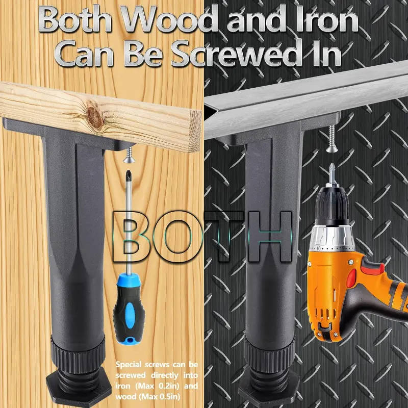 4-Pack Adjustable Bed Frame Support Legs