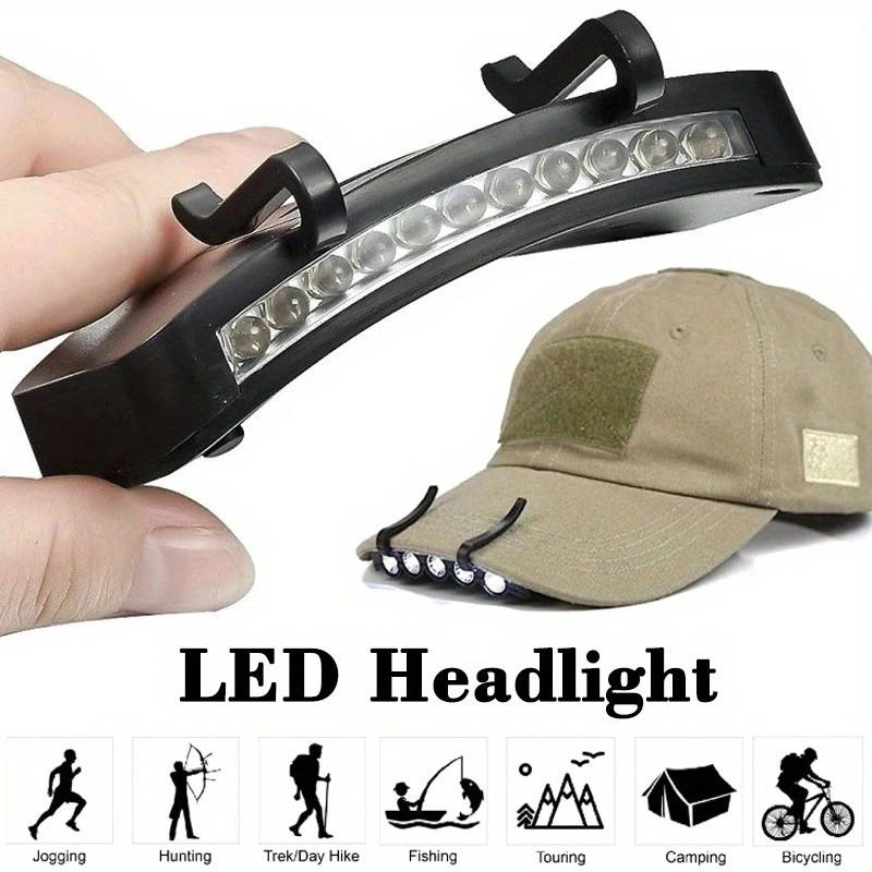 1pc LED Energy Saving Headlight HeadLamp Flashlight Clip-On Cap Hat Torch Head Light Lamp for Outdoo