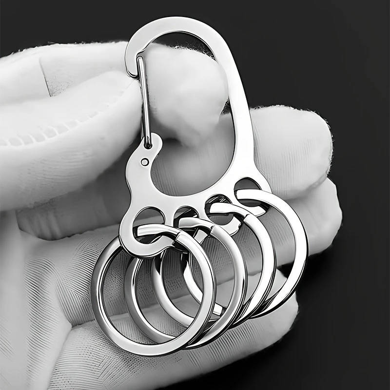 1pc Minimalist Stainless Steel Metal Keychain Simple Style Color Sent Randomly
