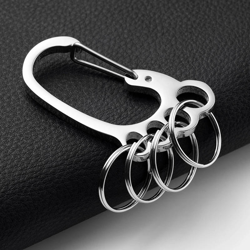1pc Minimalist Stainless Steel Metal Keychain Simple Style Color Sent Randomly