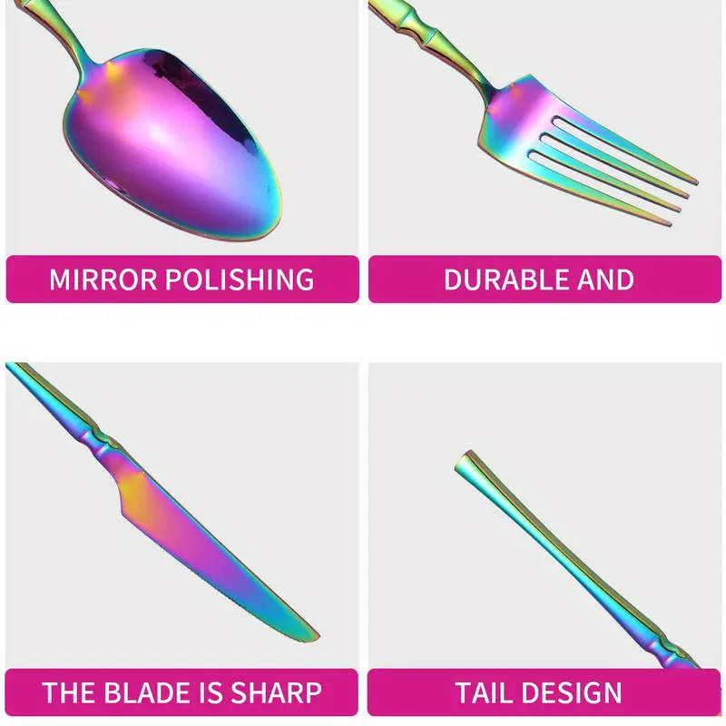 A Set Of 30pcs Stainless Steel Tableware Including Steak Knife Fork And Dessert Spoon Suitable For U