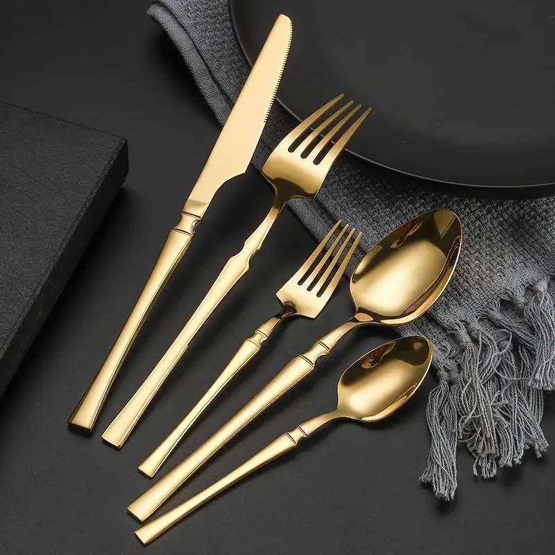 A Set Of 30pcs Stainless Steel Tableware Including Steak Knife Fork And Dessert Spoon Suitable For U