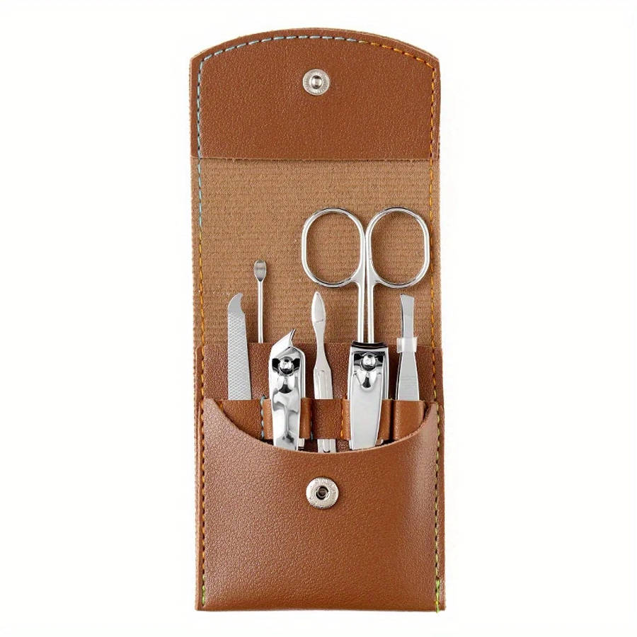 7pcs set Nail Clippers Manicure Tool Set with Portable Travel Case Cuticle Nippers And Cutter Kit