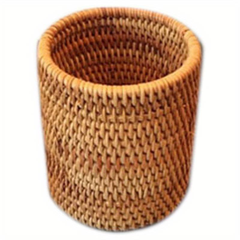 1pc Rattan Cutlery Storage Basket Lightweight Hanging Utensil Holder for Spoons Forks and K