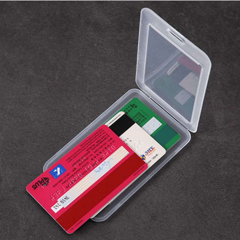1pc Clear Plastic Card Holder Sleeve Transparent Protective Wallet for Work ID Student Badge