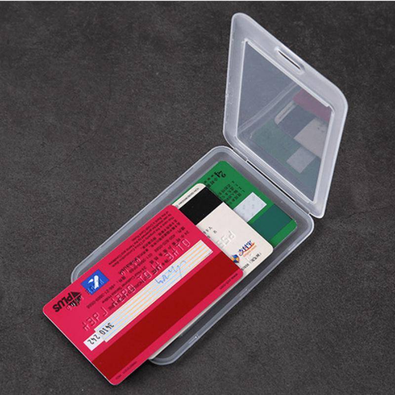 1pc Clear Plastic Card Holder Sleeve Transparent Protective Wallet for Work ID Student Badge