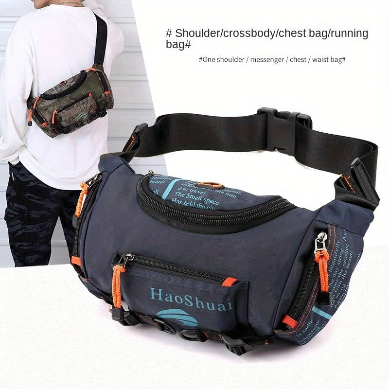 1pc Men's Large Capacity Chest Bag Sports Multi-functional Shoulder Bag Color sent randomly
