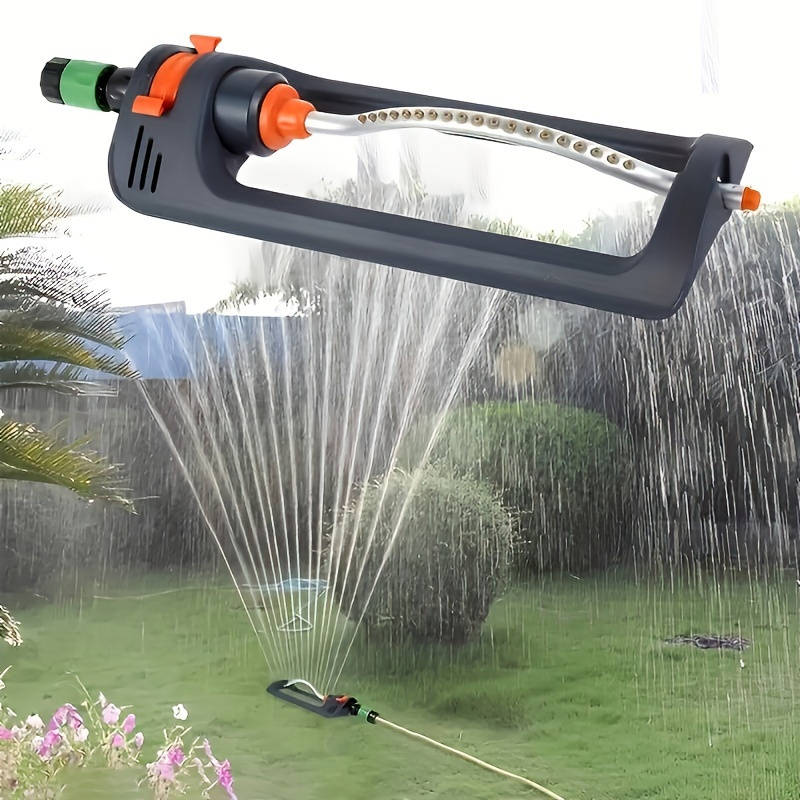 1Pc Orange Gray Automatic Swing Sprinkler With Rotating Nozzle