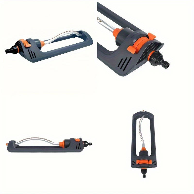 1Pc Orange Gray Automatic Swing Sprinkler With Rotating Nozzle