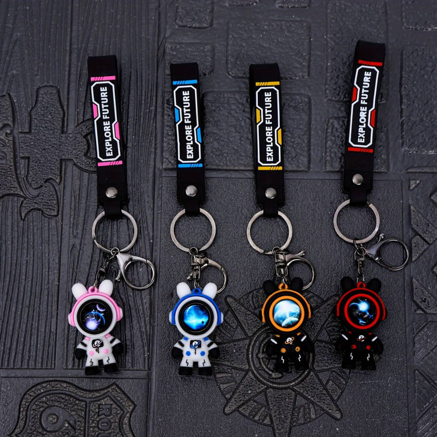 Durable Cute Silicone Lightning Bear Keychain Fashionable Backpack Key Charm Perfect Gift