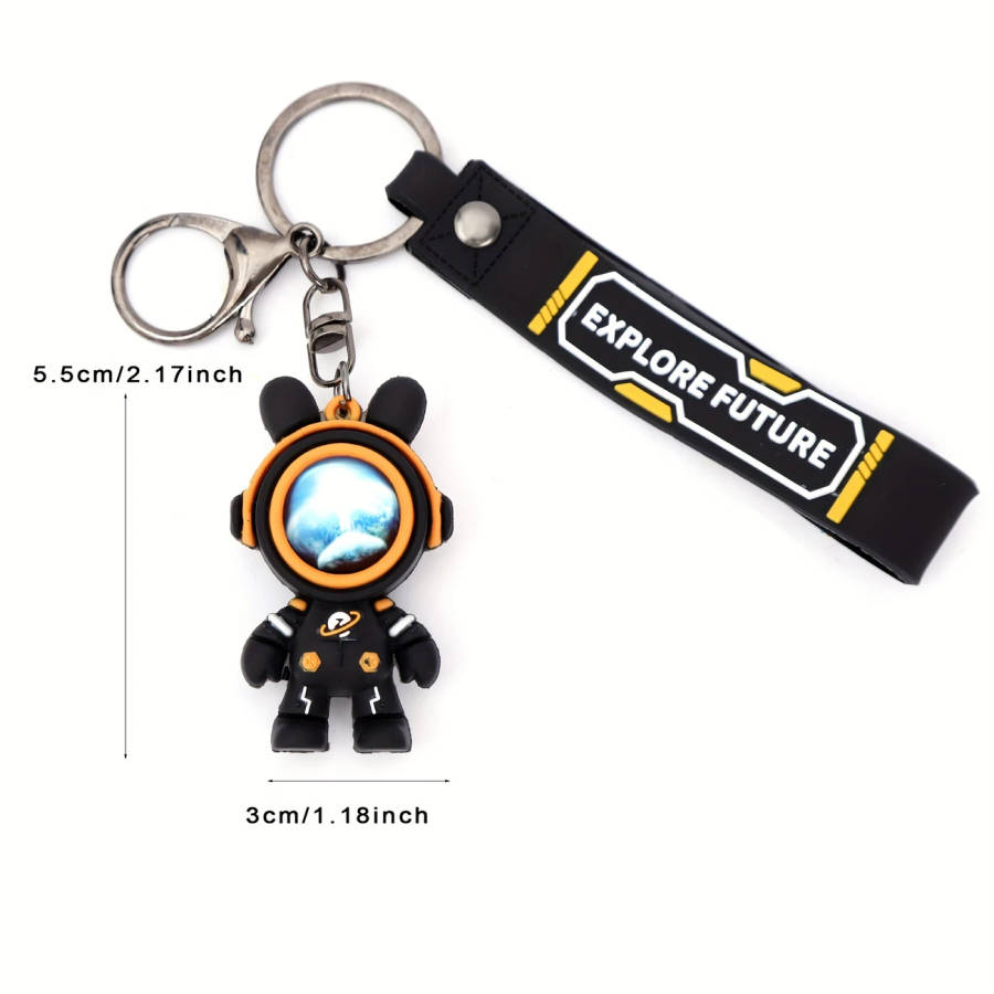 Durable Cute Silicone Lightning Bear Keychain Fashionable Backpack Key Charm Perfect Gift