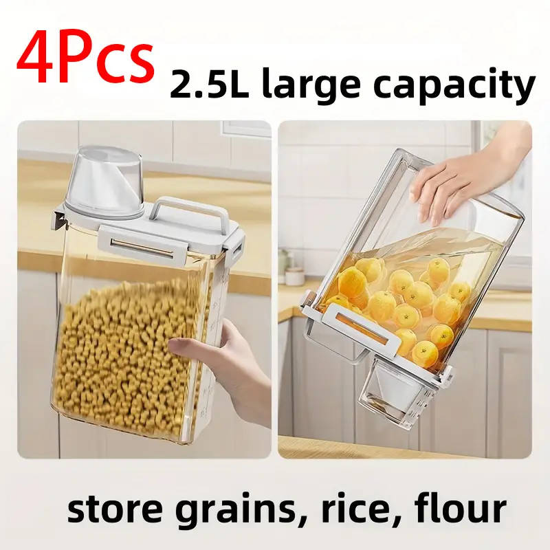 4-Pack 2.5L/84oz Airtight Food Storage Containers
