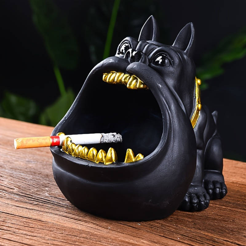 1pc Bully Dog Ashtray Decoration Key Storage Box Resin Sculpture Crafts For Home Room Living
