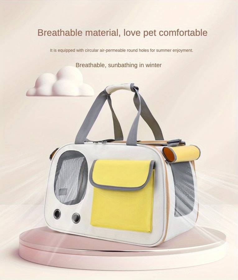 1pc Beige And Green a Pet Bag