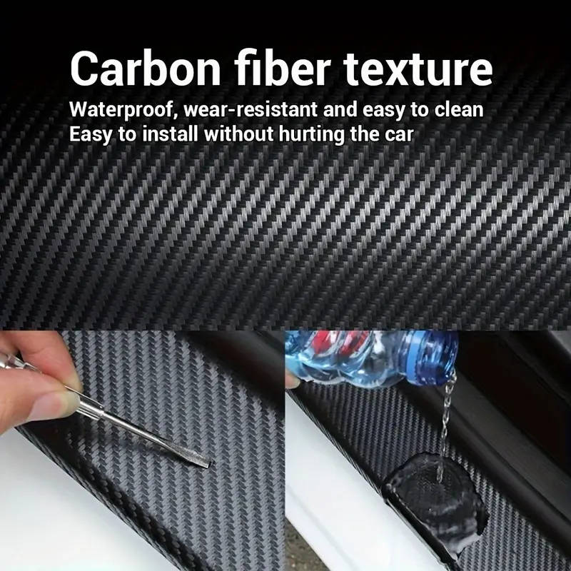 Carbon Fiber Car Door Trim Stickers Multifunctional Waterproof and Scratch-Resistant