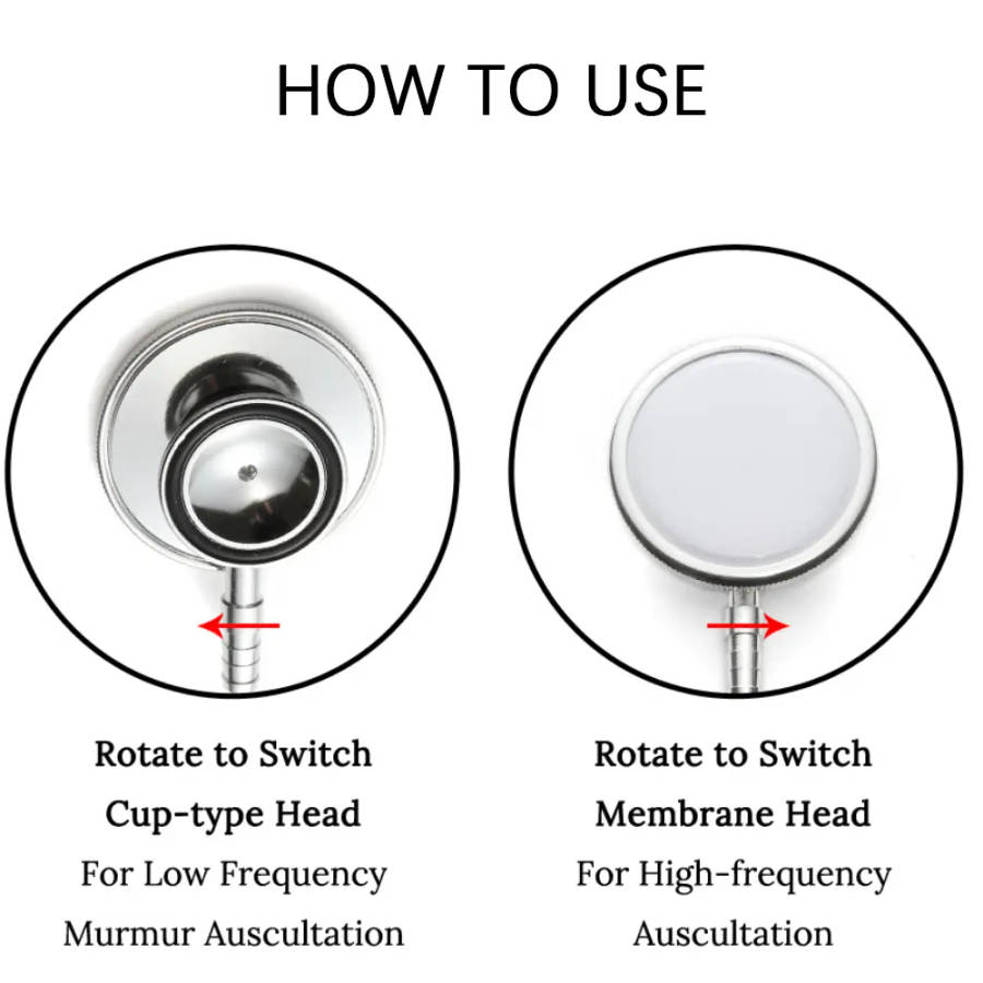 1pc Portable Dual Head Stethoscope-EU Professional Cardiology Medical Stethoscope Medical Equipment