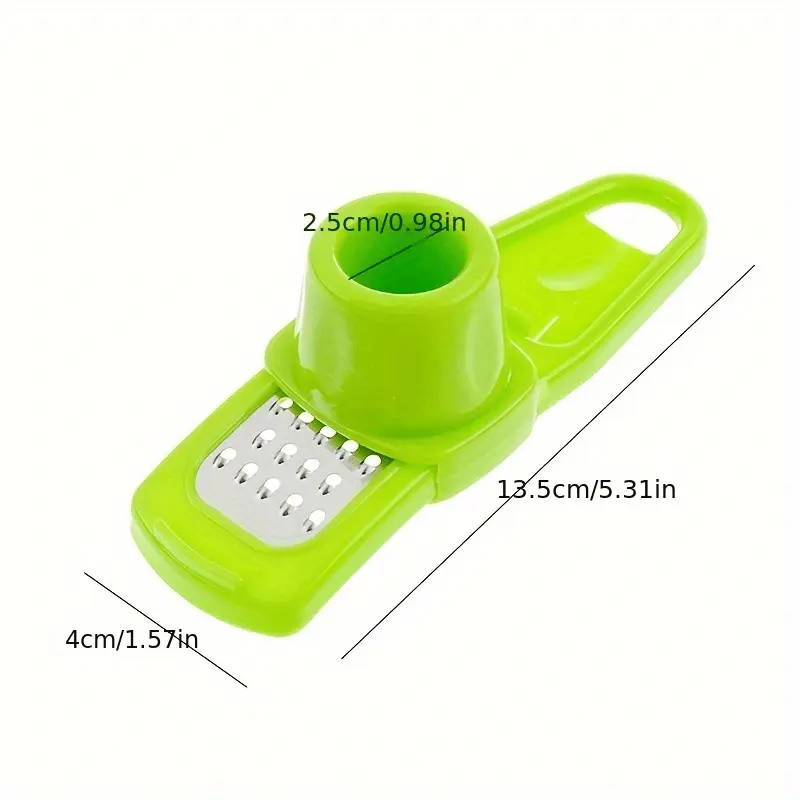 Multi-Purpose Manual Garlic Press and Grater, Plastic Garlic Mince Crusher with Ergonomic Handle