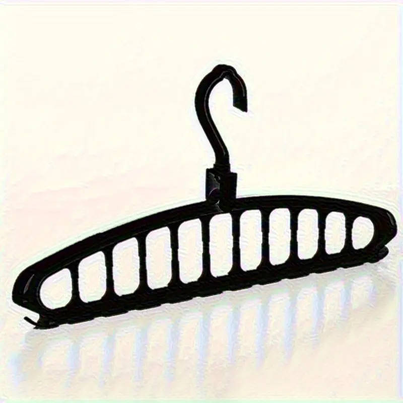 1pc Heavy Duty Plastic Hangers with Multi-hole Design Polished Finish Space Saving Organizer