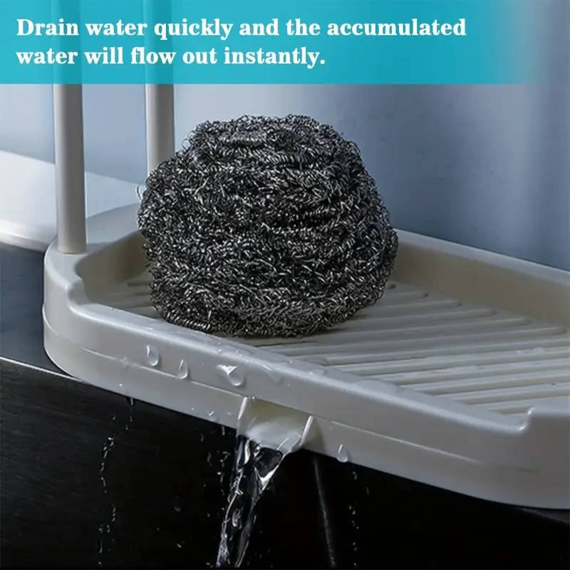 1pc Space-Saving Kitchen Organizer Multi-Functional Quick-Dry Sponge Cloth Stand Durable Plastic Ide