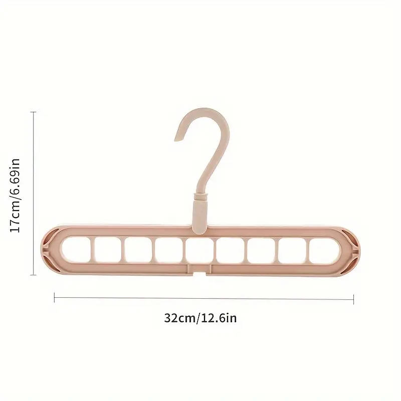 1pcs 9-Hole Multi-Functional Plastic Clothes Hanger Lacquered Finish Space Saving Foldable Storage