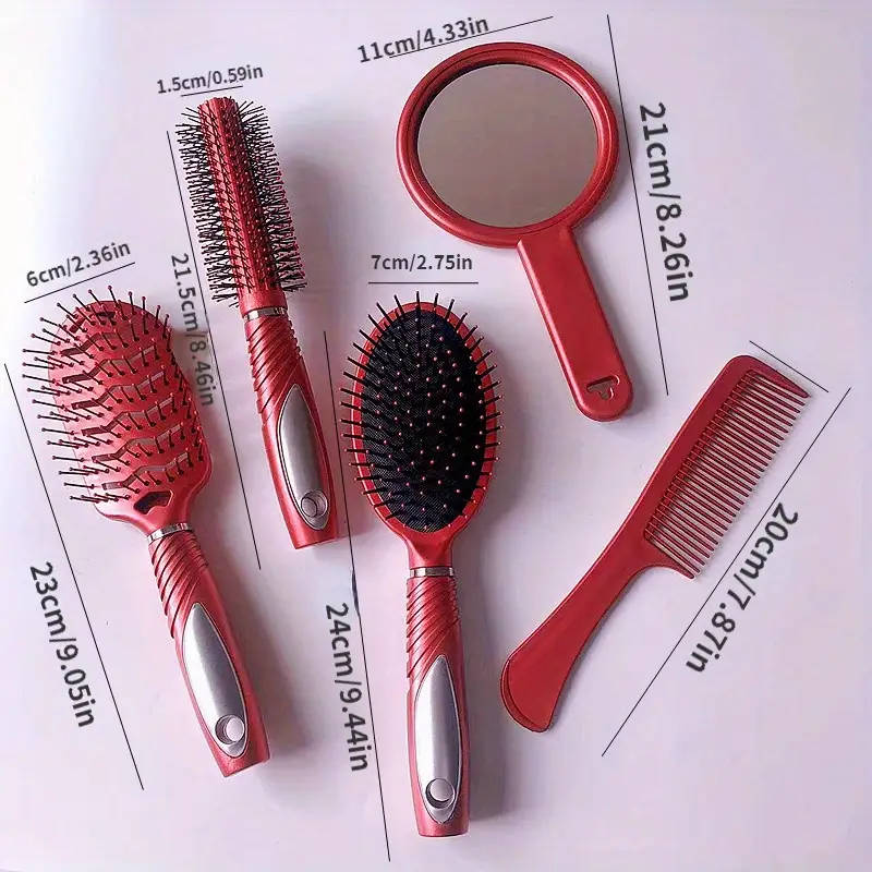 Hair Comb Five-Piece Hairdressing Mirror Comb Combo Set