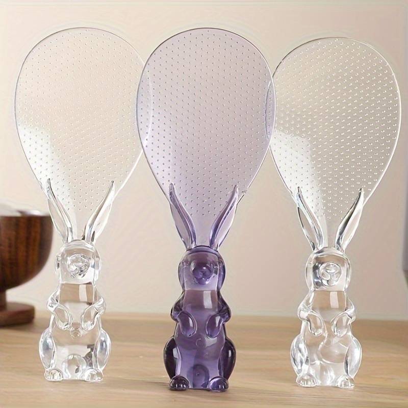 1pc Cartoon Bunny Design Plastic Rice Potato Server Standing Rabbit Shaped Scoop for Rice Co