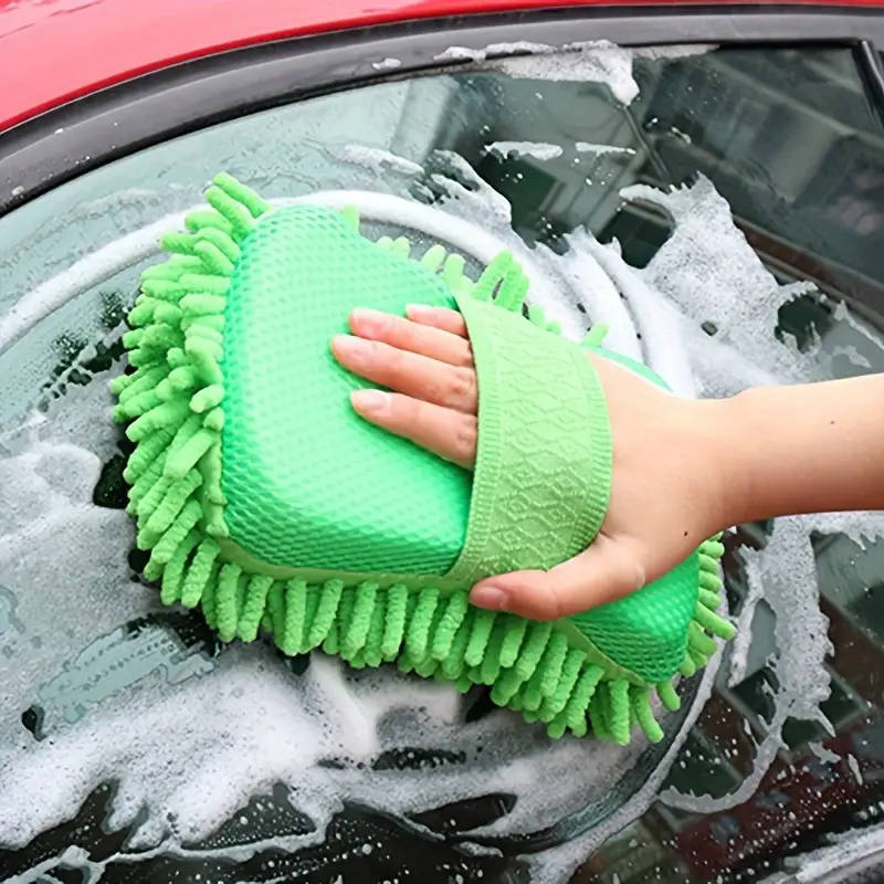 Ultra-Absorbent Chenille Microfiber Car Wash Mitt Scratch-Free Detailing Sponge