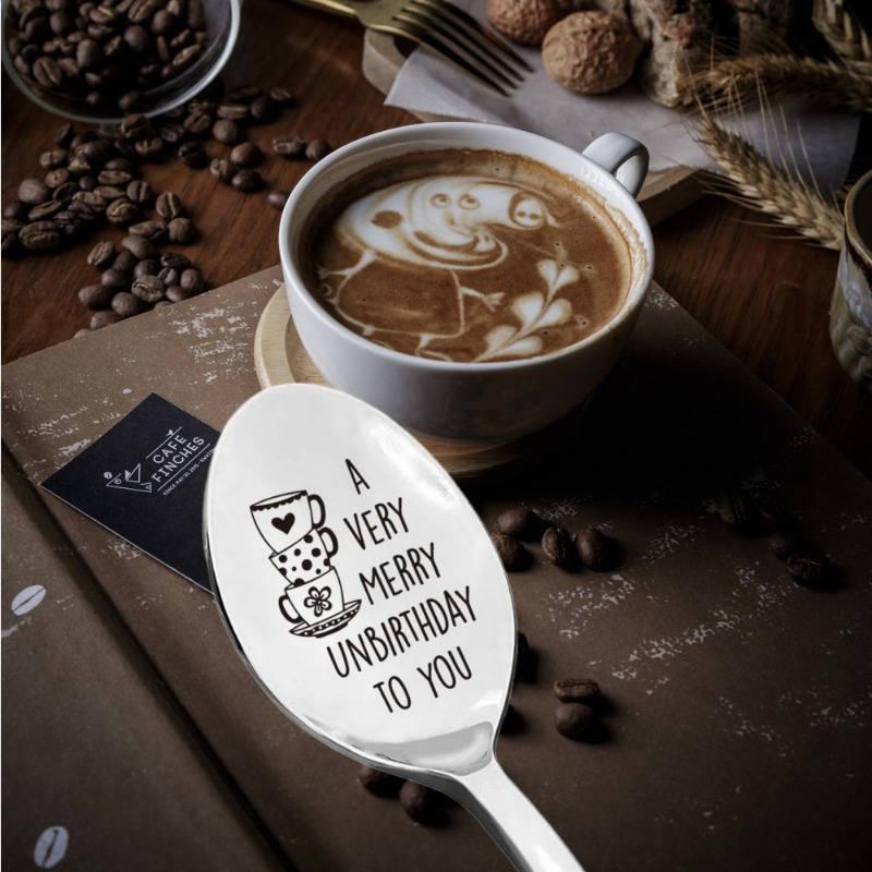 1pc A Very Merry Unbirthday To You Stainless Steel Spoon Best Coffee Tea Dessert Spoon Gifts