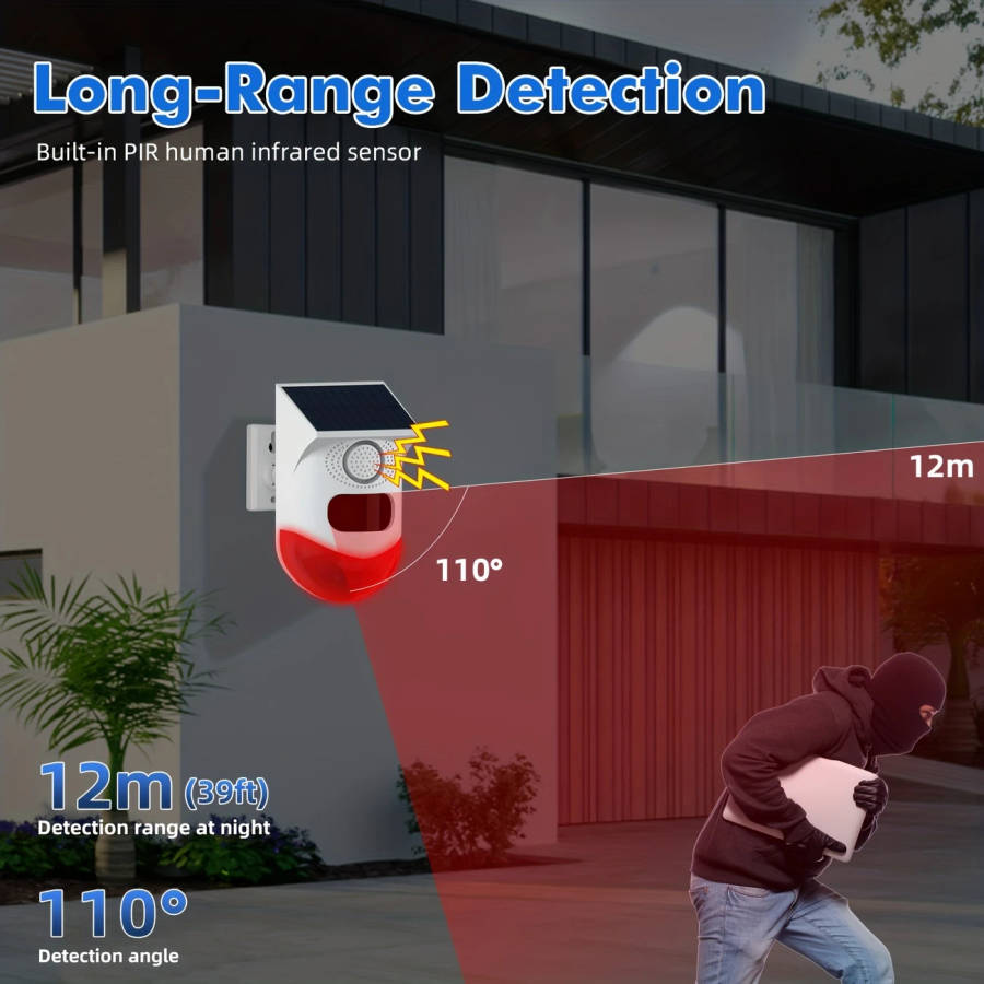 1pc High-Quality Solar-Powered Smart Alert System with Human Detector Advanced Outdoor Security for