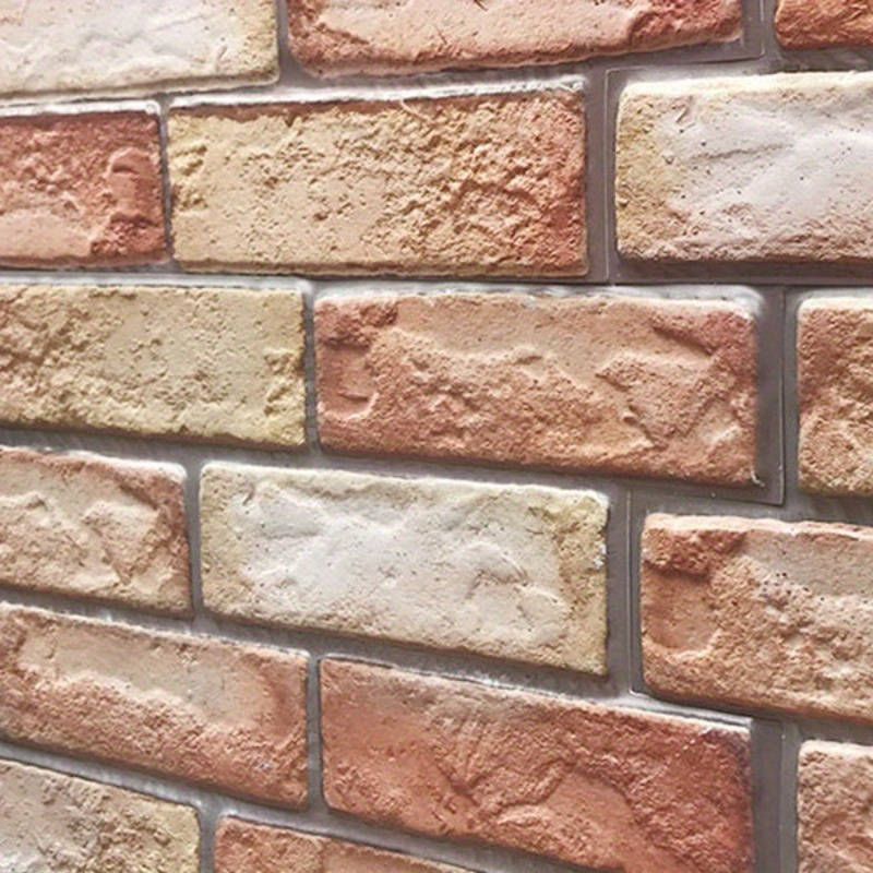 10Pcs 3D Red Brick Wall Tile Stickers