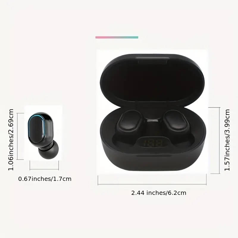 E7S Wireless Earbuds with LED Display Mic Wireless In-Ear Headphones for iPhone Xiaomi Voice Call No