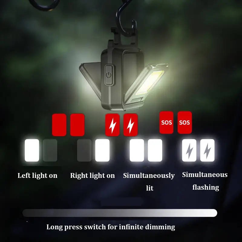 1pc LED Keychain Flashlight USB Rechargeable Multifunctional Portable Torch