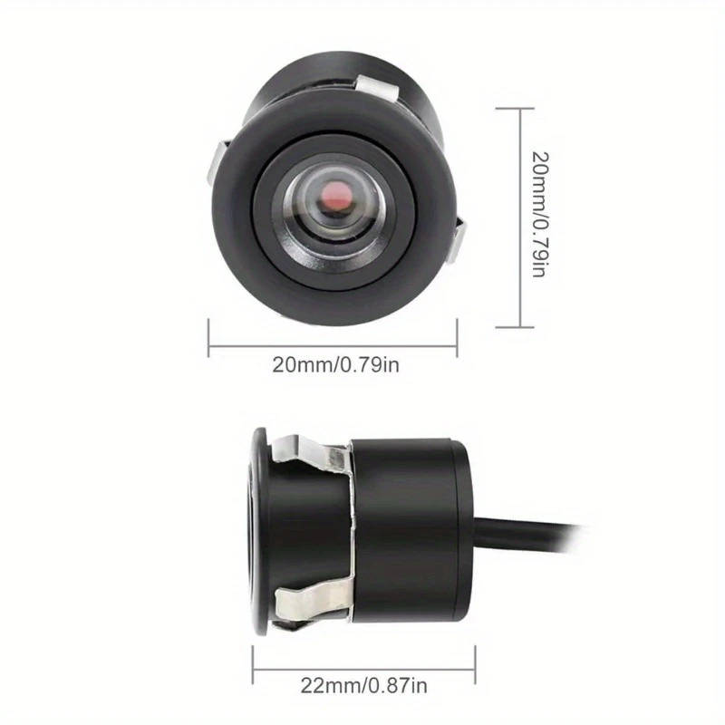 1pc HD Night Vision Wide Angle Punch Hole Backup Camera Auto RV Reversing Rear View Camera for Parki