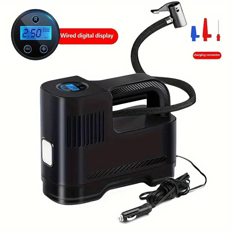 1pc Portable Air Compressor Pum Digital Tire Inflator with LED Light  Carry Rope High-Precision Dura