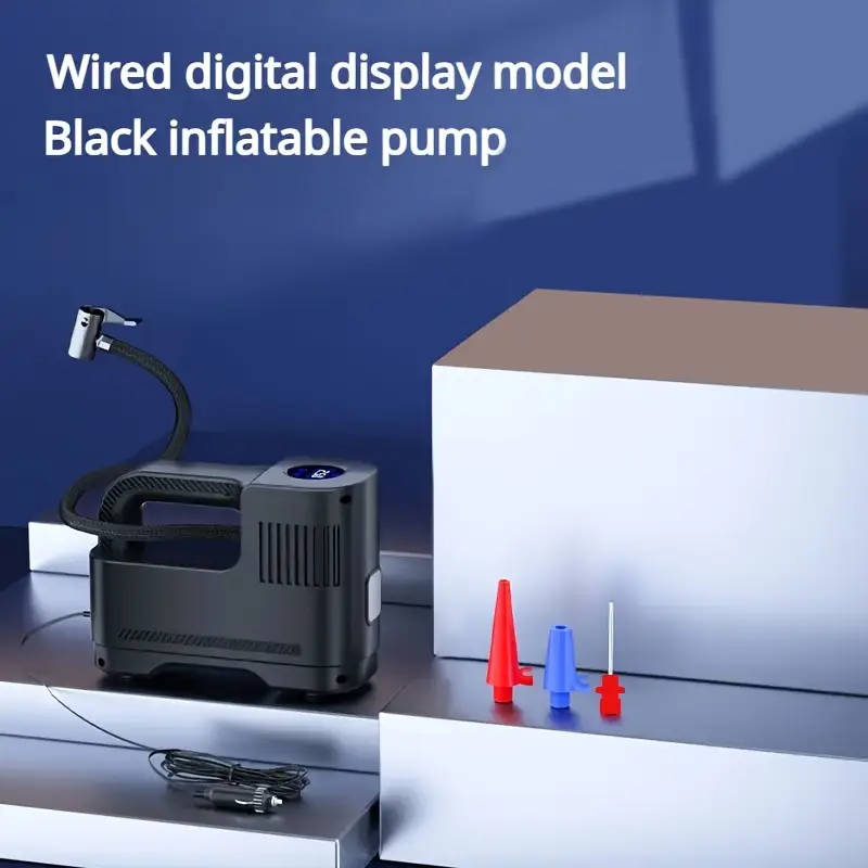 1pc Portable Air Compressor Pum Digital Tire Inflator with LED Light  Carry Rope High-Precision Dura