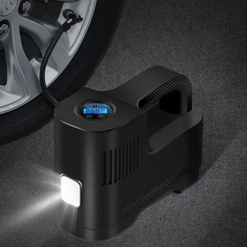 1pc Portable Air Compressor Pum Digital Tire Inflator with LED Light  Carry Rope High-Precision Dura