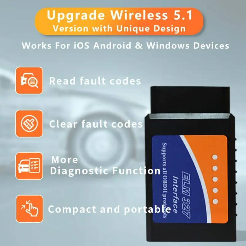 wireless obd2 scanner   interface car diagnostic code reader real time vehicle data vin auto read check engine light clear supports obdii protocols no battery needed details 0