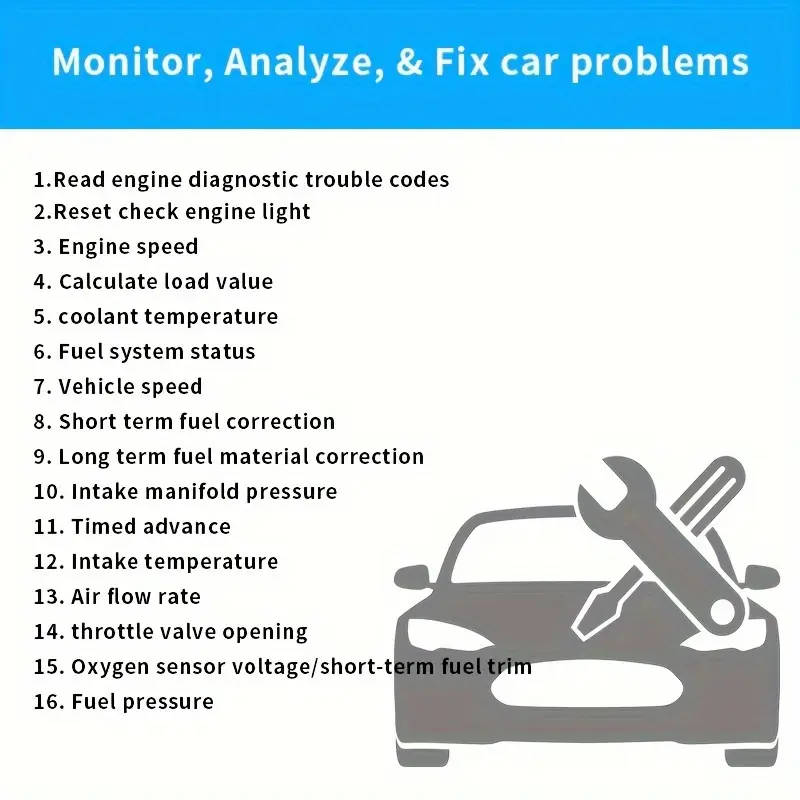 wireless obd2 scanner   interface car diagnostic code reader real time vehicle data vin auto read check engine light clear supports obdii protocols no battery needed details 4