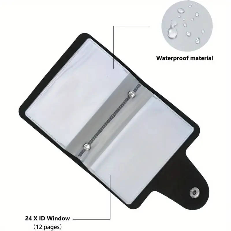 1pc Stylish Black Wallet Featuring 24 Card Compartments a Compact Holder for Business Cards And a Po