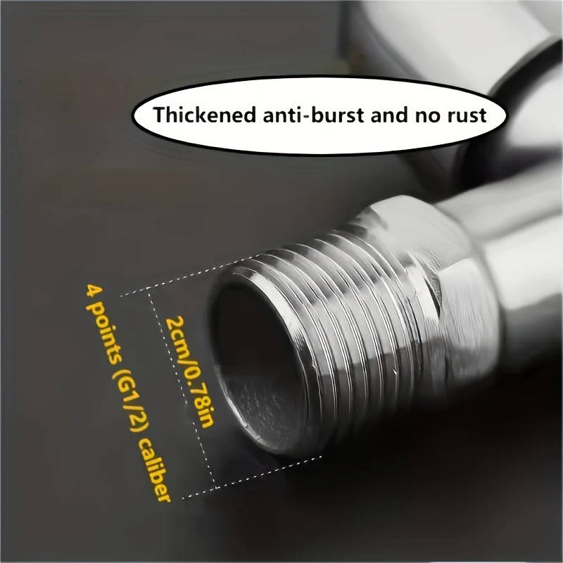 1pc Stainless Steel Dual-Use Faucet for Washing Machine Outdoor Use One in Two Out Water Flow