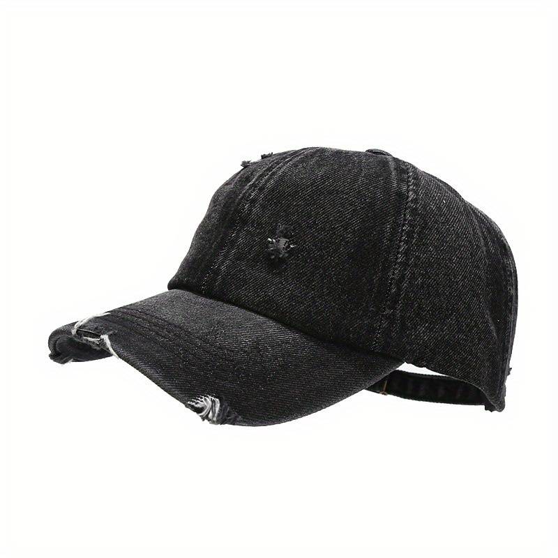 1pc Vintage Washed Denim Baseball Cap Adjustable Lightweight Polyester Sun Hat for Spring S