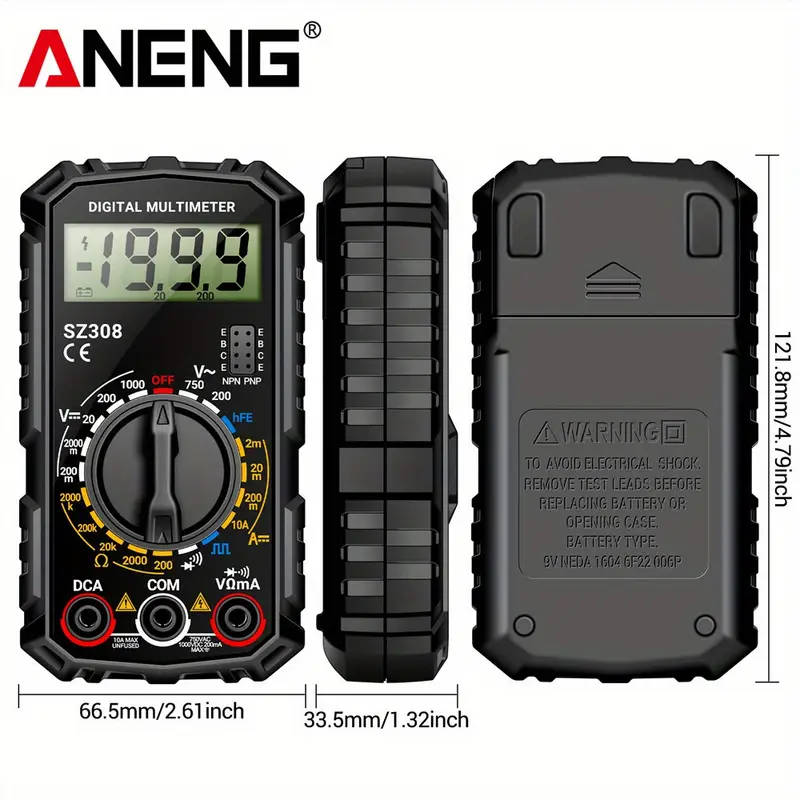 1pc SZ308 High-Precision Digital Multimeter Electrical Maintenance AC-DC Tester Multifunctional