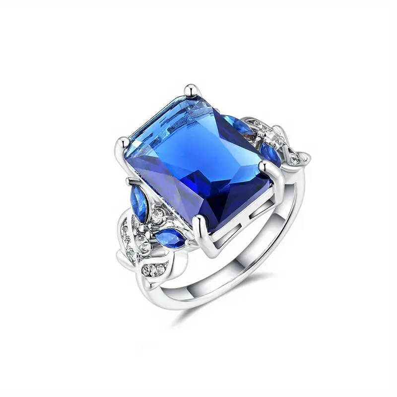 Elegant Luxury Ring with Synthetic Gemstones