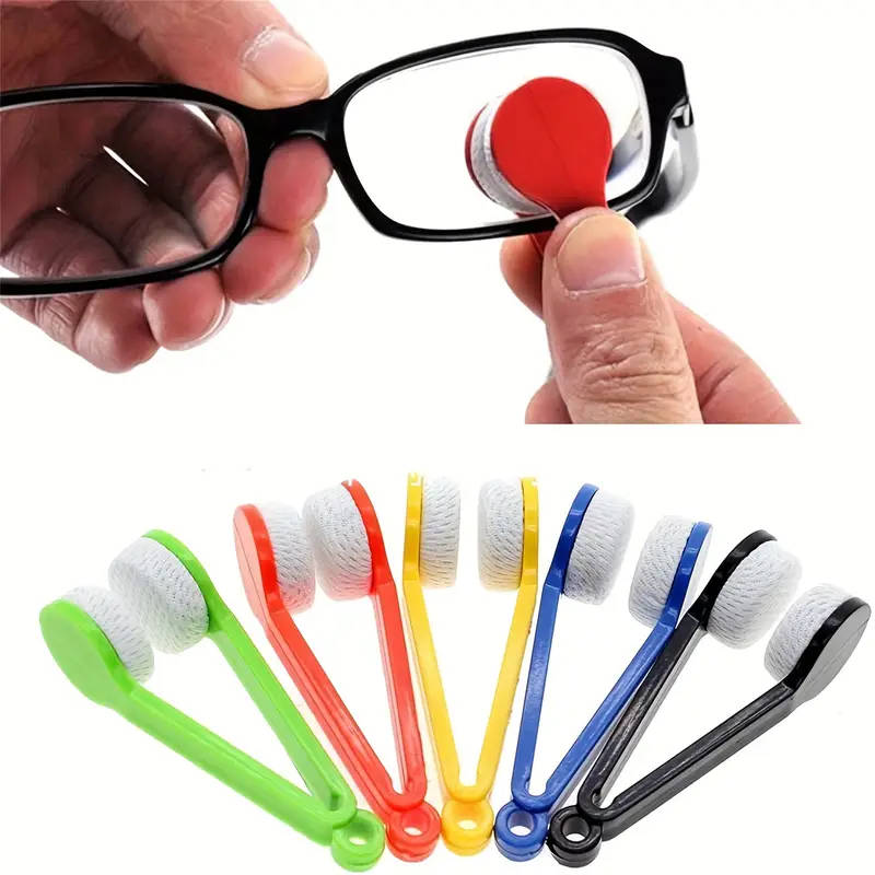 4pcs Mini Portable Glasses Cleaning Brushes Soft Bristles Easy-to-Use for Home Travel Ideal for Bedr