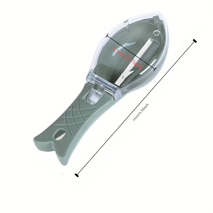 1pc Fish Scale Remover with Lid Durable PVC Scraper for Efficient Kitchen Fish Cleaning Non-Electric